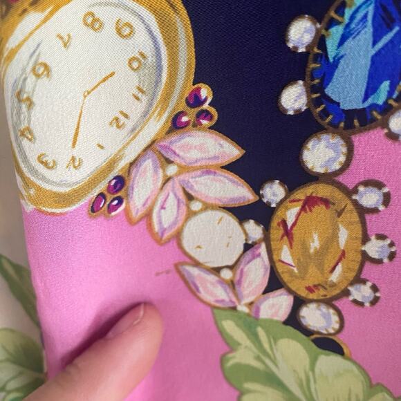 Vintage Dana Buchman Women’s 6 Silk Blouse Floral Jewelry Watches Victorian 90s - Picture 6 of 10